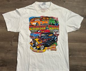Vintage Hot Rod T-shirt Cruisin For A Cure California Flames y2k Racing Tee Vtg