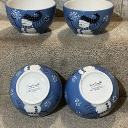 Canterbury Snowman Bowls Cereal First Snowfall 4pc Earthware J Weckerfrisch