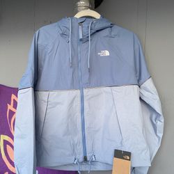 North Face Antora Rain Jacket Women’s Medium Indigo Stone Dryvent Zip Hooded $130