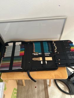 Soucolo 73 Pack Drawing & Sketching Art Set in Black Zippeted Carrying Case