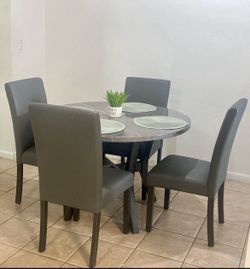AMBRIDGE FAUX MARBLE/GREY 5 PC DINING ROOM