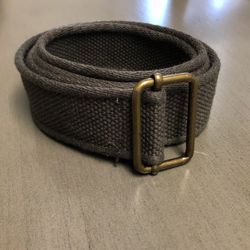 Size 33-34 Dark Cloth Belt With Brass Buckle