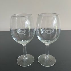 Williamsburg Winery Wine Glass Set Of 2 Souvenirs Virginia VA 12 Oz
