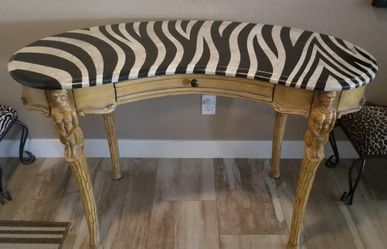 Antique Zebra Print Table