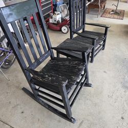 Soild  Wood  Rocking Chair  An Matching standard chair with small table.