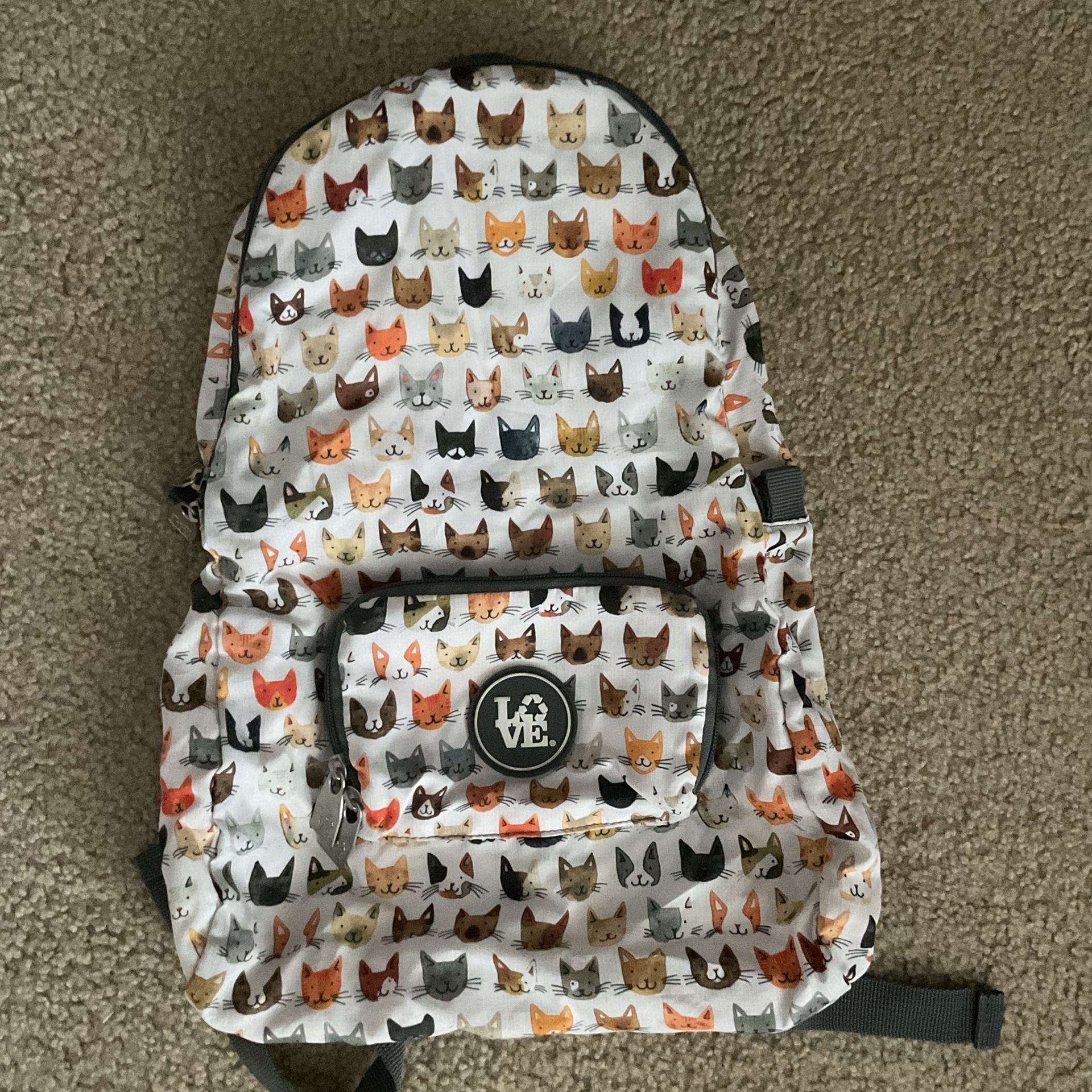 LOVE Bags Packable Stash Backpack - SLICK KITTY -