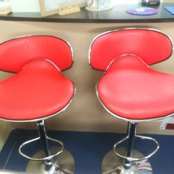 2 Red Bar Stools Blow Out Sale