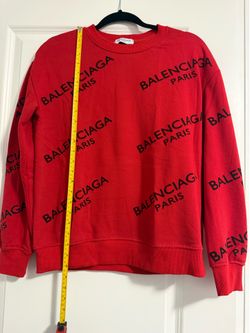 Balenciaga Paris All-Over Logo Red Sweatshirt