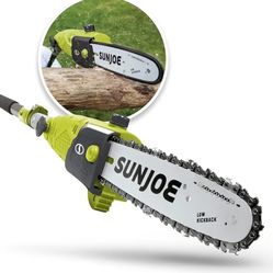 Sun Joe  10 inch 8.0 Amp Electric Multi-Angle Pole Chain Saw, Green

