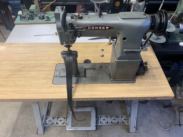 Consew double needle post bed walking foot sewing machine for Sale in