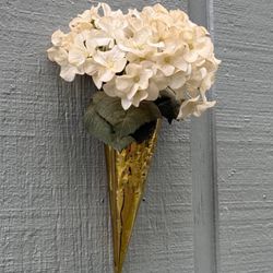 Vintage Mid Century Brass Matchstick Wall Planter Sconce Decor Made In England