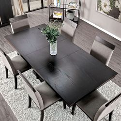 7 Pcs Dining Room Set Dining Table and 6 Chairs Modo