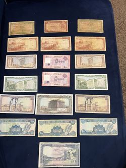 Lebanese Currencies 16 pieces 