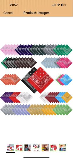 Brand new 100 Pcs Bandanas multipurpose Paisley Bandanas Bulk Unisex Cowboy Bandana Head Wrap Necktie Face Cover For daily use, parties Costume Replac
