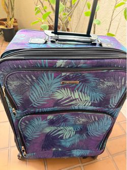 Blue Pattern Roller wheels Suitcase