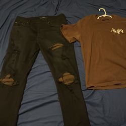 AMIRI jeans size 31 with matching AMIRI shirt M