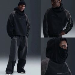 Nike Tech Boreas Oversized Hoodie Black Anthracite IB3363 010 Men XL