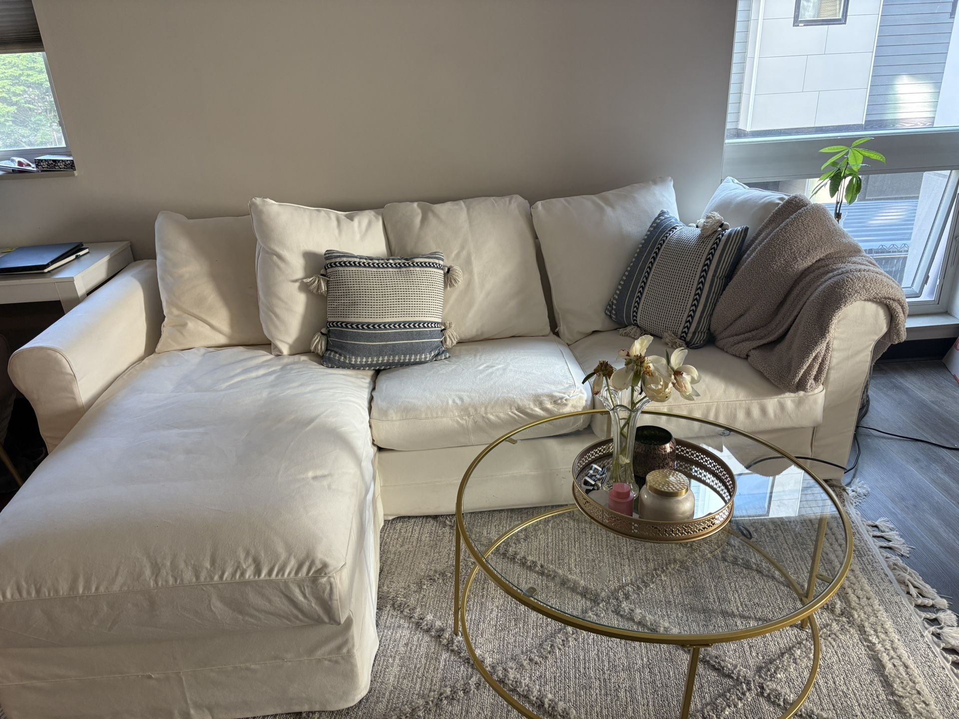 IKEA Fluffy White Couch