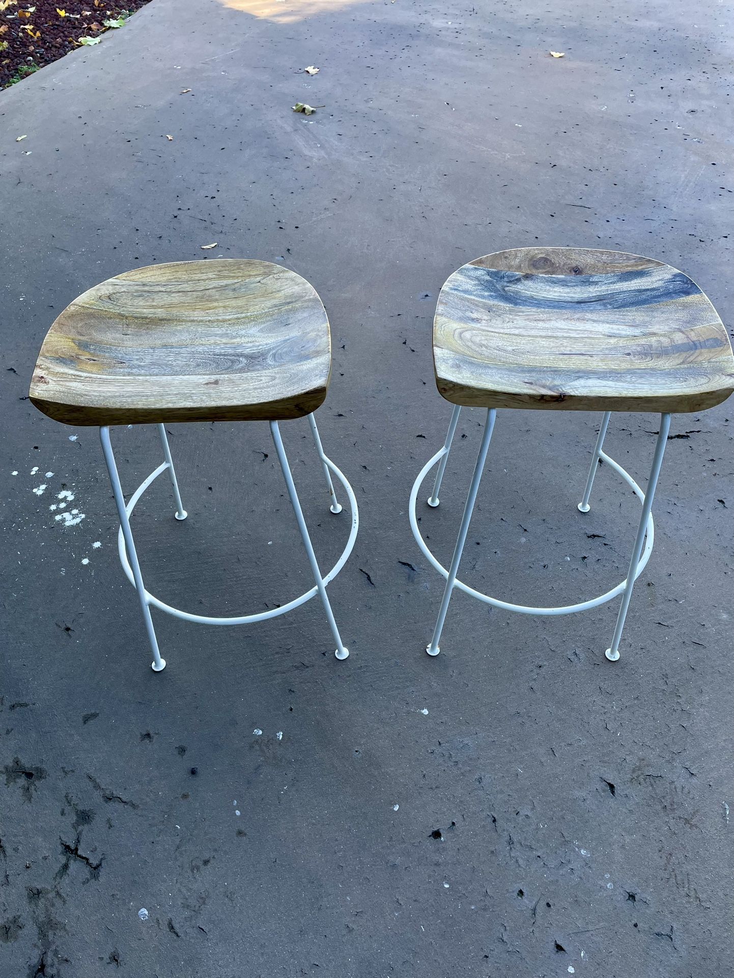 Heavy Wood Top Barstools 