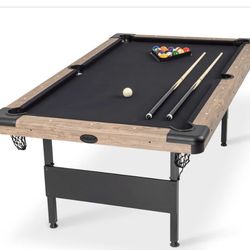 GoSports 7ft portable pool table in oak, black felt