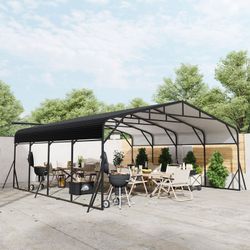 Carport 20 x 20 Shelter - Perfect Solution for Vehicles, Boats & Equipment - Durable, All-Weather, Quick Assembly - Spacious, Secure, Reinforced