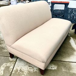 Cute Cream Armless Bench Sofa