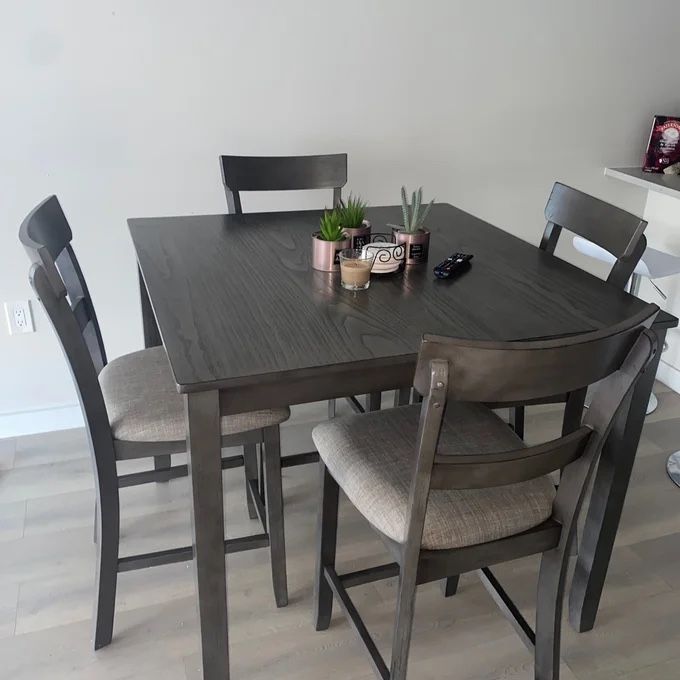 5 Pc Grey Dining Set | Counter Height 