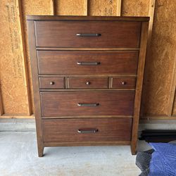 Wood Dresser With 5 Drawers