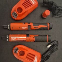 2- Milwaukee 1/4" Hex Power Screwdrivers 