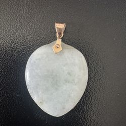 Vintage Jade Heart Pendant (14k Bail)