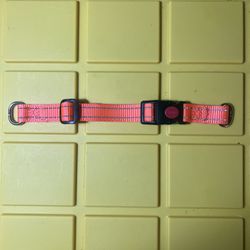 Small Reflective Adjustable Dog Collar with Strong Buckle - Vibrant Red, Durable Nylon