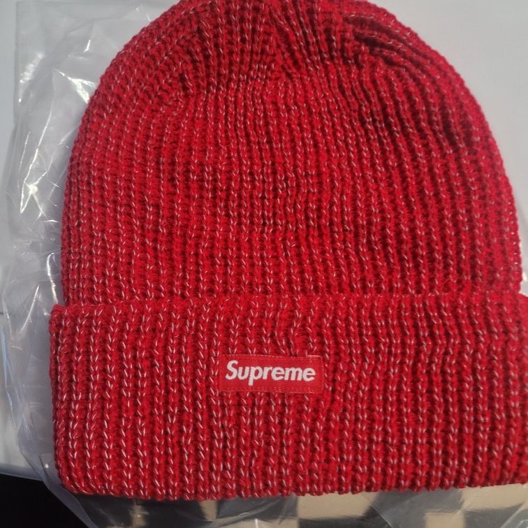 red supreme beanie