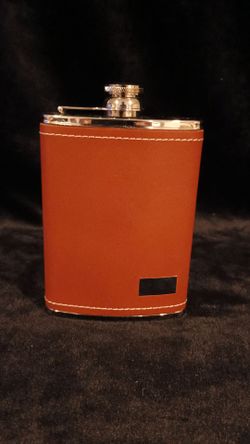 Leather-Wrapped Stainless Steel Hip Flask