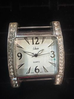 Collezio Women’s Silver Tone Rhinestone Square Quartz Watch Japan Movt No Band