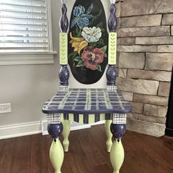 Tracy Porter Rare Custom Hand Painted Side Chair 
