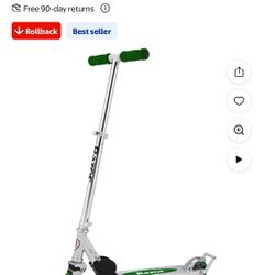 Razor A2 Kick Scooter – Green, Wheelie Bar, Foldable, Lightweight, for Child Ages 5+
