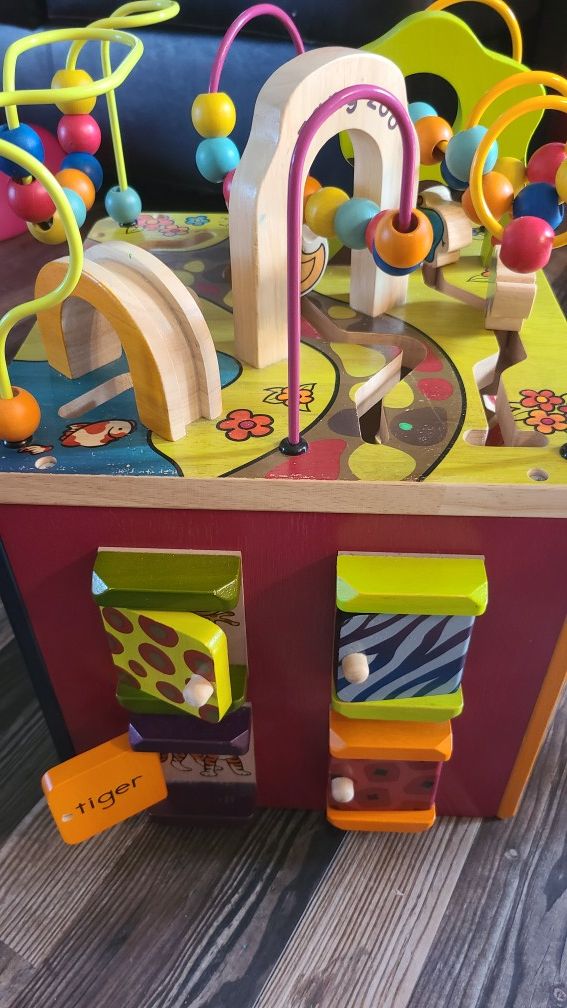 Baby toys wooden activity cube