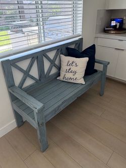 Large Solid Wood Farmhouse Bench