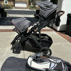 Uppa Baby V2 double stroller + bassinet