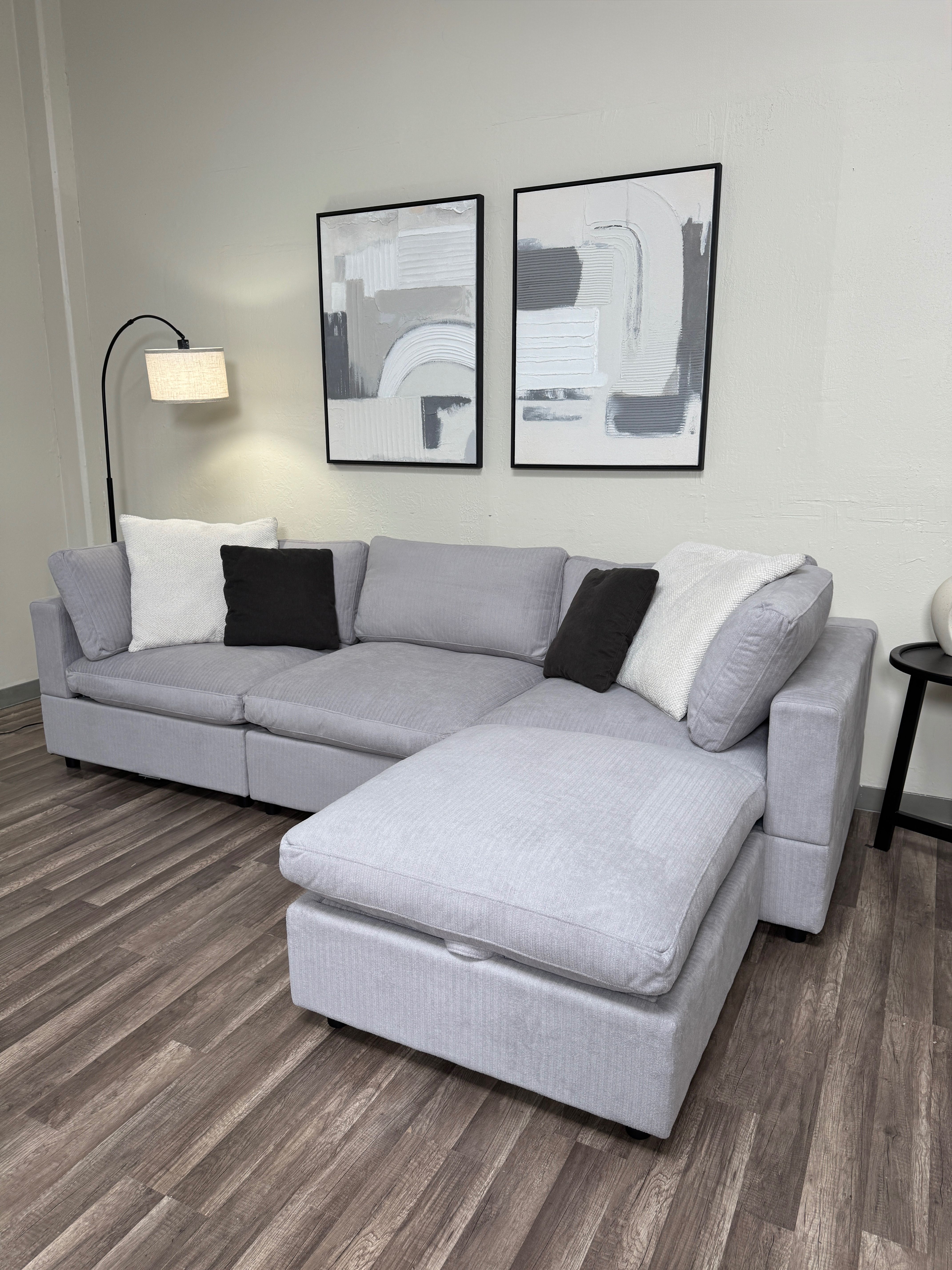 FREE DELIVERY New In Box Cloud Modular Sectional Couch Sofa 4 Piece Gray Grey
