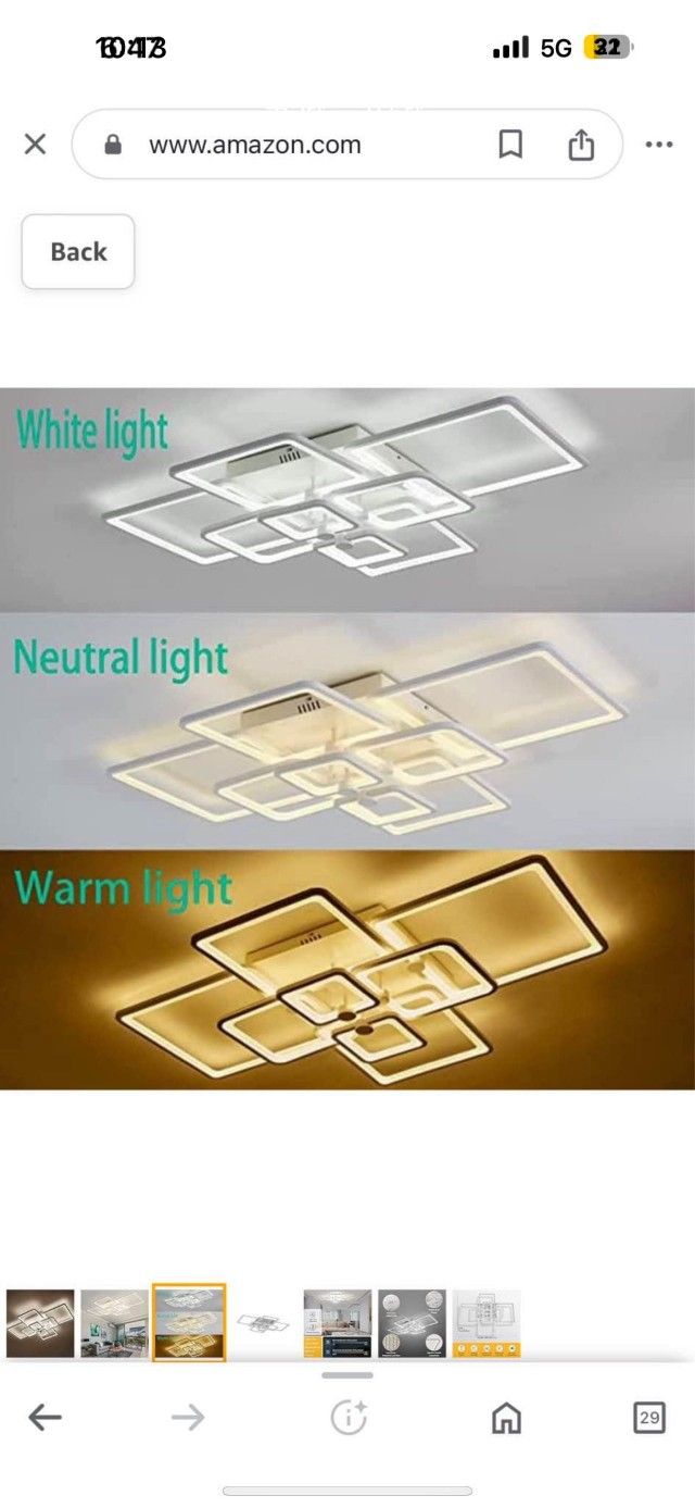 Gold Modern LED Ceiling Light 8 Heads,41.7in Square Frame, Remote Control Dimmable Modern Ceiling Light,Close to Ceiling Light Fixture for Living Room,All Products : American Fashion Style Bags On Sale