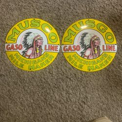 Misgivings Gasoline Heavy Enamel Signs New Condition 11 3/4 