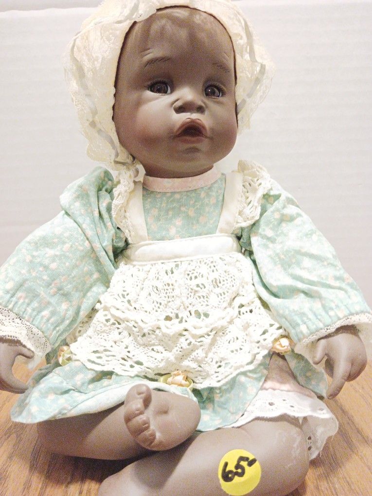 Marked Down  $45 First edition (Yolanda Bello)Artist  1991 First Edition Signed African American Bisque Doll Limited edition#5491-R