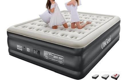 New OhGeni Cal King Air Mattress with Built-in Pump for Guest, 18" Tall Inflatable Blow Up Air Bed