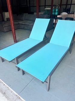 2 Aluminum Patio Pool chaise lounge recliner chair bench