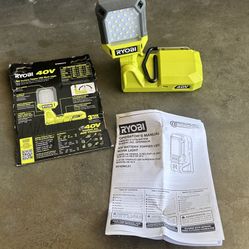 Ryobi 40v Battery Topper 1,000 Lumens LED Work Light/brand New