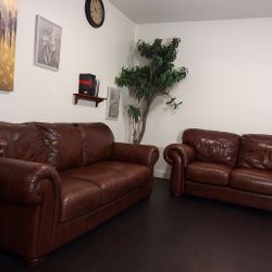 Cherry Brown Couch Set 