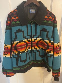 PENDELTON - VINTAGE Navajo Wool Aztec Bomber Jacket (L)