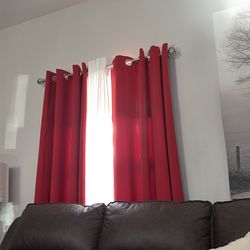 Red curtains