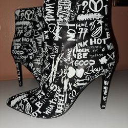 ALDO Graffiti Print Heel Booties
